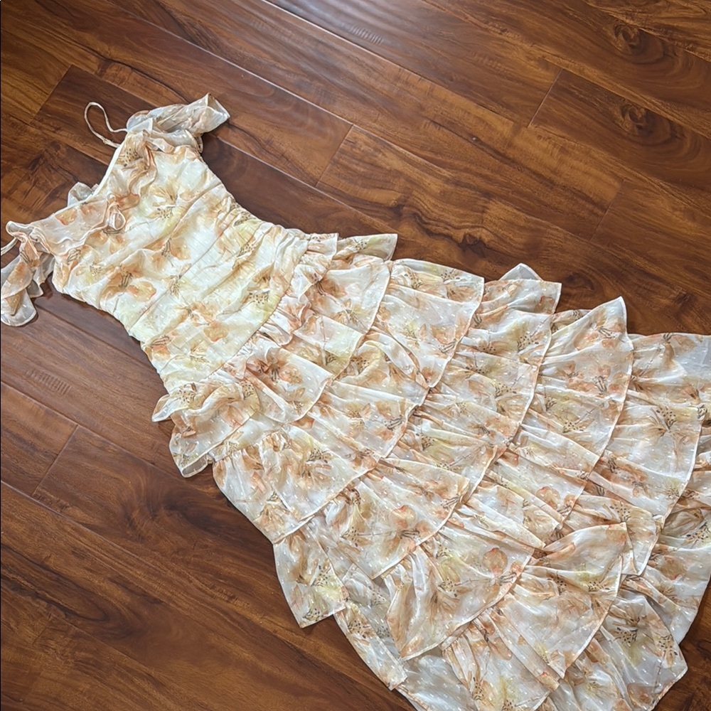 Fairycore Floral Ruffled Maxi Dress